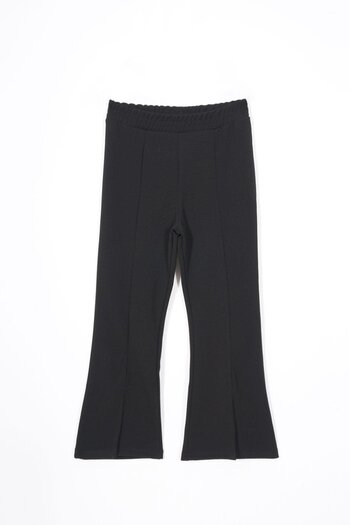 zepkids Black Color Girl's Trousers with Spanish Leg Slit Detail
