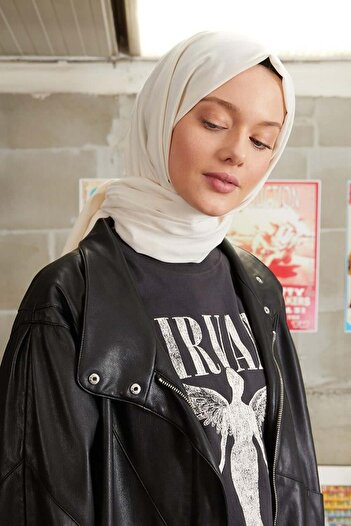 FİVESCARF Kadın Pamuklu Ekru Harman Şal