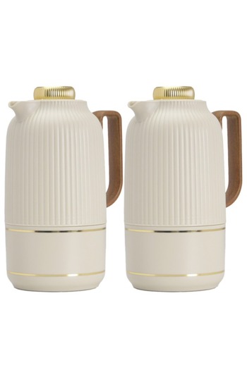 Badraig 2-Piece Coffee And Tea Vacuum Flask Khaki/Gold1 Liter