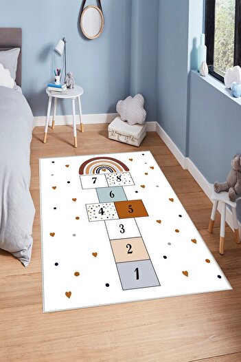 DERWARDEIN Digital Printed Machine Washable Children's Carpet Non-Slip t (Thin Tape)