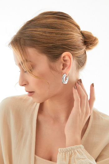 Fulla Moda Half Hoop Earrings