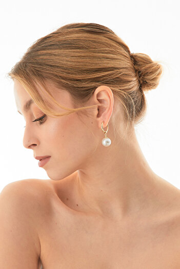 Fulla Moda Dangle Clip Earrings with Pearls