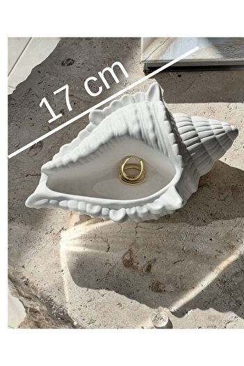 Minima Art Studio Dekoratif Deniz Kabuğu Şeklinde Takı Tabağı Mum Kasesi Çok amaçlı Kase