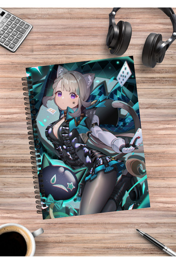 mertfigur Genshin Lynette Anime Spiral Notebook A5 (50 Sheets)