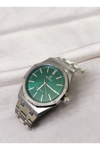 Rivoly Men's Stainless Steel Analog Quartz Watch, Easy to Read, Fashion Design, Water Resistant