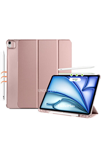 UnDePlus Apple iPad Air 13Inch M2/M3 Case Flip Cover Pc Case with Pen Compartment A2898 A2899 A2900