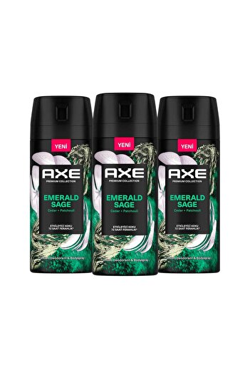 Axe Premium Collection Erkek Sprey Deodorant Emerald Sage 150 ml X3