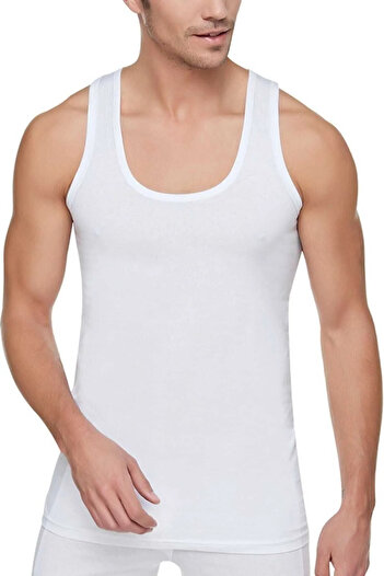 Tutku Men's White 6 Pack 100% Cotton Undershirt