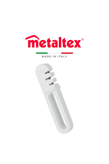 Metaltex Knife Sharpener – 19cm, White, Suitable for Straight-Edge Knives & Scissors, Made in Italy