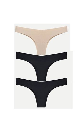 GECKO COLLECTION Chiloți de damă Gecko Laser Cut Brazilian Thong 3 buc