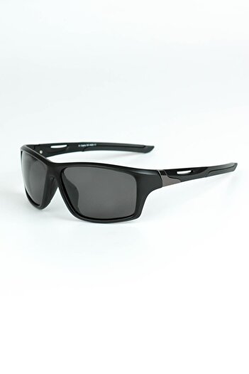 Belletti Men's Matte Black Polarized Protection Rectangular Model Sunglasses