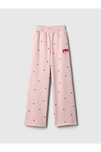 GAP Kız Çocuk Pembe Gap Logo Fleece Eşofman Altı
