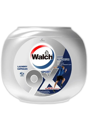Walch Antibacterial Sport Laundry Detergent Capsule,German Formulated Plant-Based Ingredient,30 Pods