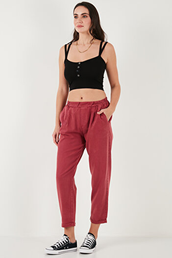 Lela Slim Fit Normal Waist Pipe Leg Pants Pants 668Yp5372