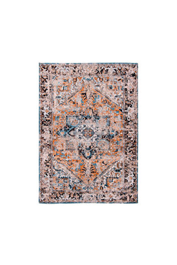 Homelux Rectangular Rug, Cotton, 200X280, Beige, Blue, Orange