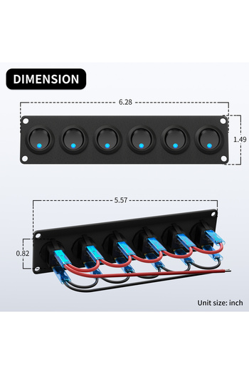 Choice1 لوحة مفاتيح DaierTek 6 Gang 12V لوحة مفاتيح هزازة للقارب 12 فولت تيار مستمر 20 أمبير 3 سنون SPST مفتاح تشغيل/إيقاف...