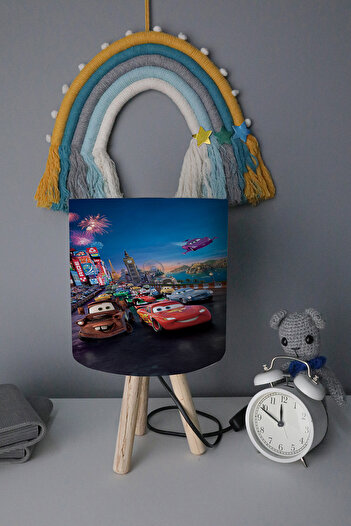 BelezaHome Red Navy Blue Lightning Mc Queen Cars Decorative Children's Room Lampshade