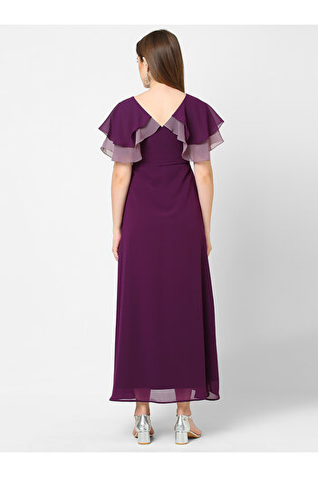 Mish By Styli Embellished Waistband Layered Sleeves Maxi Dress