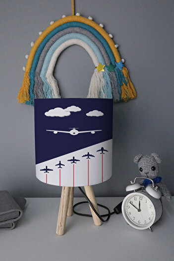 BelezaHome Blue White Airplane Decorative Children's Room Lampshade