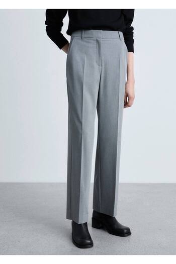MANGO Woman Straight Cut Mid-Rise Pants