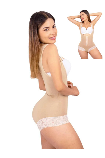 EMBA KORSE Women's Agraflı Bodysuit Corset Lace Full Body Corset Laser Cut Slim Showing Underbust Corset