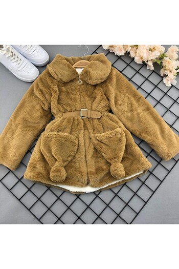Bisahane Girl's Plush Coat
