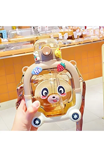 7K Square Water Bottle Figured Water Bottle with Teddy Bear 1000ml