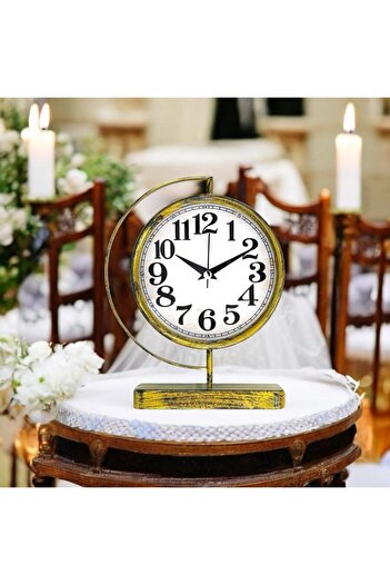 Galaxy SAATDUKKANDUVAR HOME DAN GOLD METAL MODERN MASA SAATİ ŞIK TASARIM