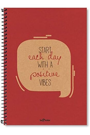 STOREMAX Snshop Color 2015074/3 Eco Kraft Hard Cover, Spiral, Yellow Paper, 200 Pages, Red 4