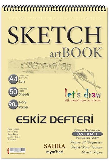 STOREMAX Polysight Sketchbook A4 50 Sheets Spiral Ivory 90 Gr Trendzap 467437