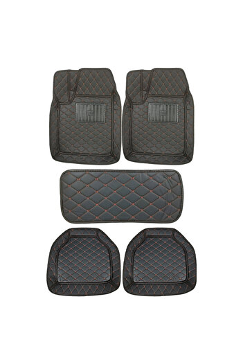 Generic Car Floor Mat Set, PVC Universal Non-Slip Mats for All Seasons, 5 Pcs