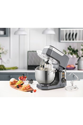 ALSAIF Electric Stand Mixer 10 Speeds, 3 Tools Beater, Balloon Whisk, Dough Hook, 10l, 2000w, Gray