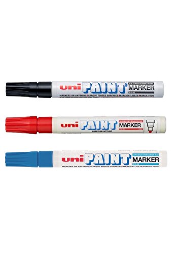UNİ-BALL Uniball Painting Marker - 2.2-2.8 mm, Black-Red-Blue