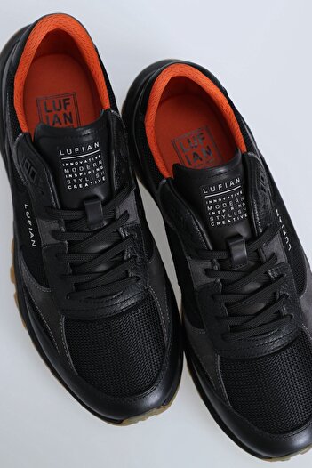 Lufian Lace-Up Comfort Sole Men's Casual Sneaker Black