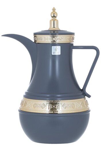 ALSAIF Amal Thermos Set 1+1 Liter Gilded 2 Pieces Dark Gray