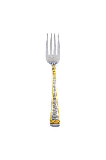 ALSAIF Steel Sweet Fork Set 6 Pieces Triangle Pattern Silver