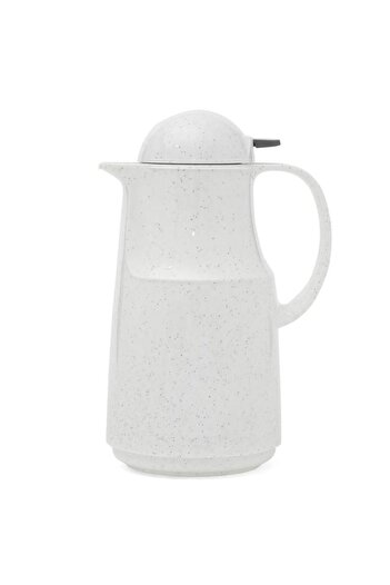 ALSAIF German Plastic Rhinestone Thermos 1 Liter Ribbed White
