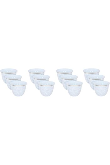 ALSAIF Porcelain Coffee Cup Set 12 Pieces White