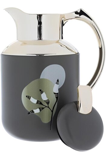 ALSAIF Florya Pro Plastic Thermos Set 1 Liter 0.5 Liter Dark Grey