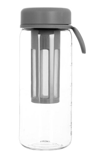 ALSAIF So Plastic Bottle With Lid Strainer 600 Ml Gray