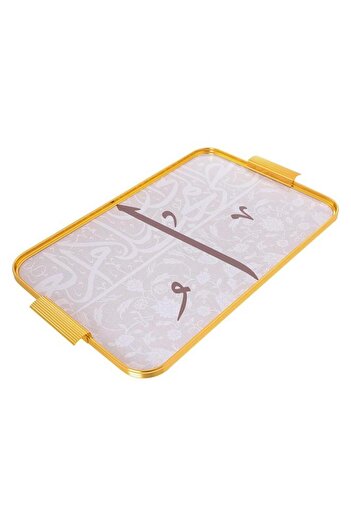 ALSAIF Porcelain + Glass Tea Serving Set 29 Pieces Arabic Pattern White