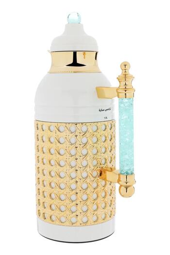 ALSAIF Sarah Steel Thermos Set 1/1 Liter 2 Pieces Pearl Gold
