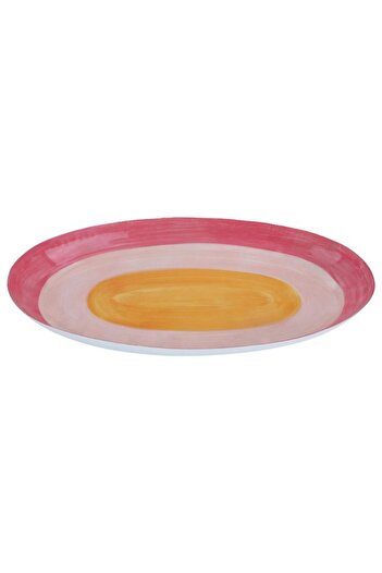 ALSAIF Steel Sweet Serving Plate 40.5 X 20 X 4 Cm Pink