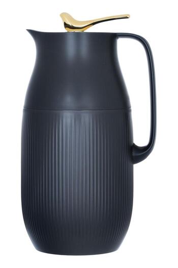 ALSAIF Royal 6 Glass Thermos 1.6 Litres Plastic Outer Body Black