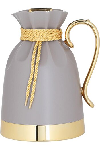 ALSAIF Balqis Plastic Thermos 1 Liter Gold Grey