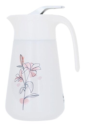 ALSAIF Golry Gloria Glass Thermos 1 Liter Plastic Body Light Beige