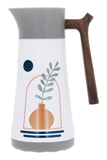 ALSAIF Golry Gloria Glass Thermos 600 Ml Plastic Body Grey White