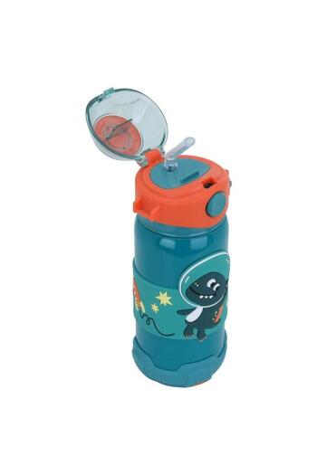 ALSAIF Plastic Water Bottle For Children 460 Ml Astronaut Shape Straw Green