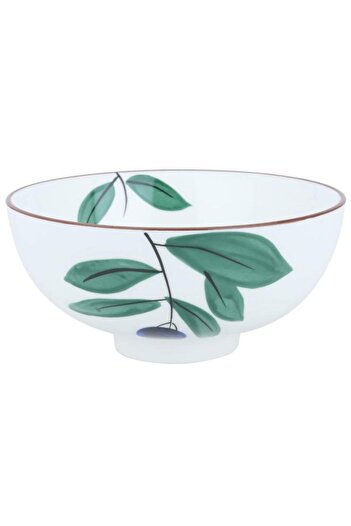 ALSAIF Porcelain Bowl 5 Inches Round Fruit Pattern White