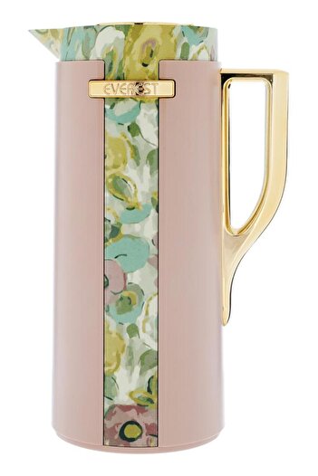 ALSAIF Widad Plastic Thermos Rose Pattern 1 Liter Brown